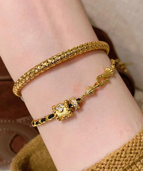 Art Black Sterling Silver Overgild Zircon Chain Bracelet YI038 ABC