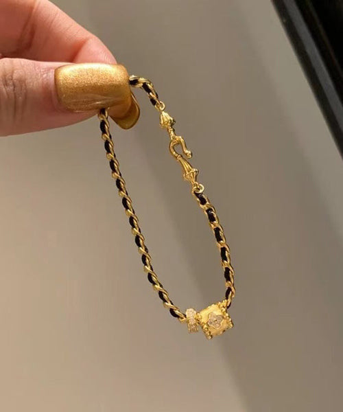 Art Black Sterling Silver Overgild Zircon Chain Bracelet YI038 ABC