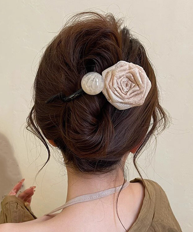 Art Chocolate Plastic Fabric Art Rose Ball Hairpin RA005 ABC