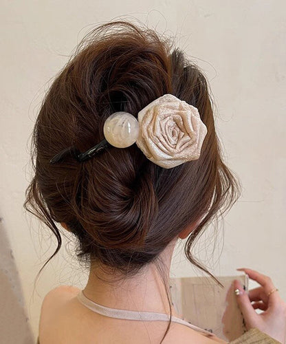 Art Chocolate Plastic Fabric Art Rose Ball Hairpin RA005 ABC