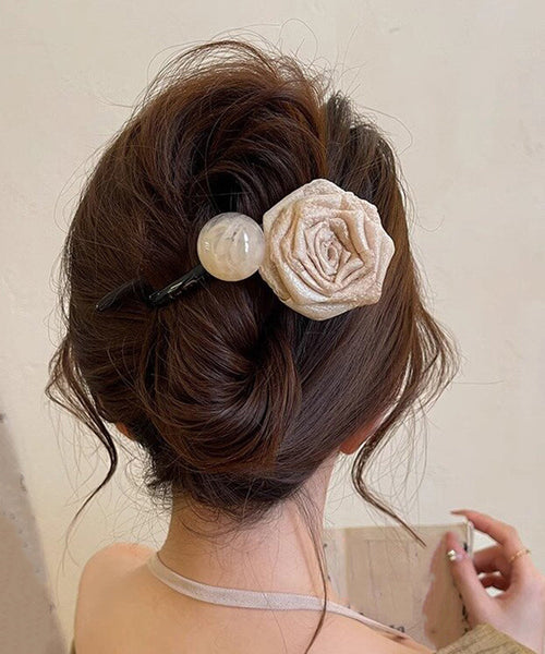 Art Chocolate Plastic Fabric Art Rose Ball Hairpin RA005 ABC