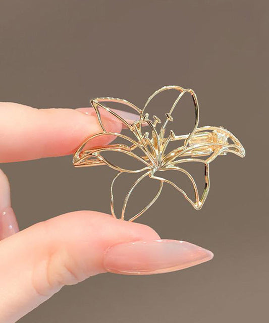Art Gold Alloy Hollow Out Lily Flower Brooch RG010 ABC
