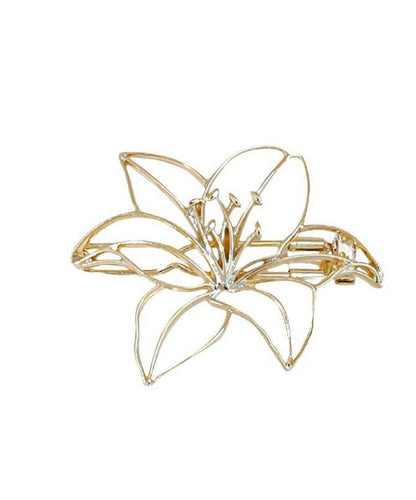 Art Gold Alloy Hollow Out Lily Flower Brooch RG010 ABC