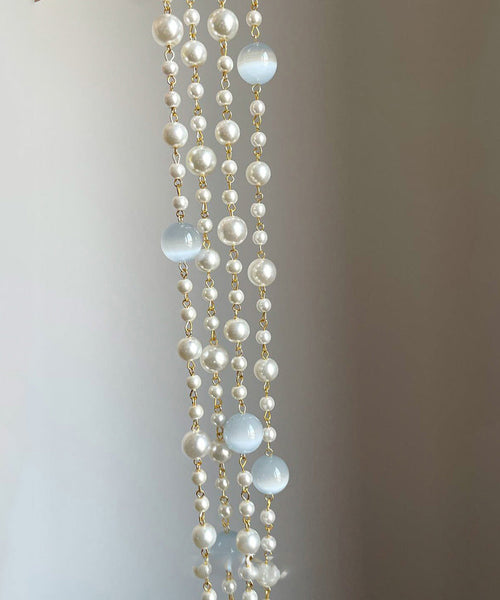 Layered Bead Eye Art Cat's Pearl Stone Gratuated Alloy Gold FashionChic