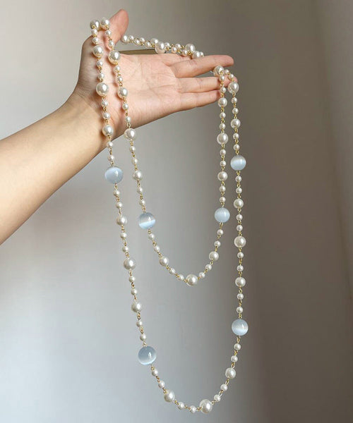 Layered Bead Eye Art Cat's Pearl Stone Gratuated Alloy Gold FashionChic