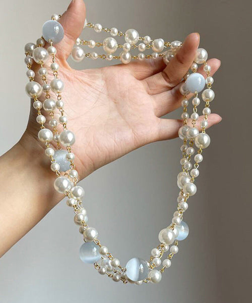 Layered Bead Eye Art Cat's Pearl Stone Gratuated Alloy Gold FashionChic