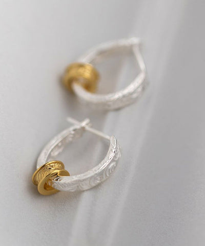 Sterling Gold Art Overgild Earrings Hoop Silver FashionChic