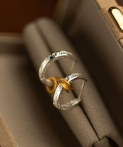 Sterling Gold Art Overgild Earrings Hoop Silver FashionChic