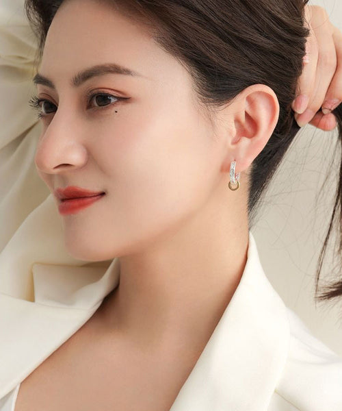 Sterling Gold Art Overgild Earrings Hoop Silver FashionChic