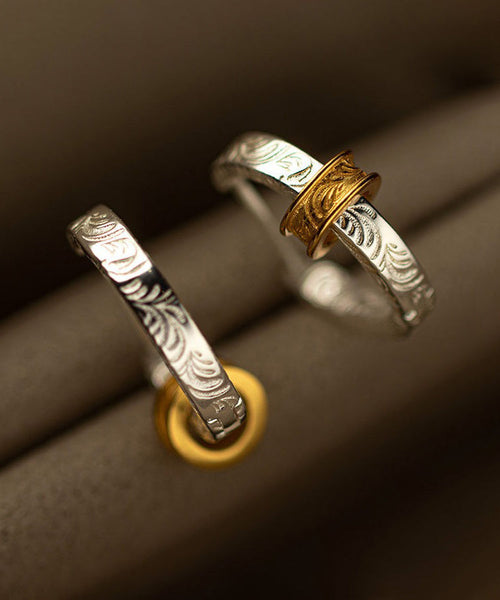 Sterling Gold Art Overgild Earrings Hoop Silver FashionChic