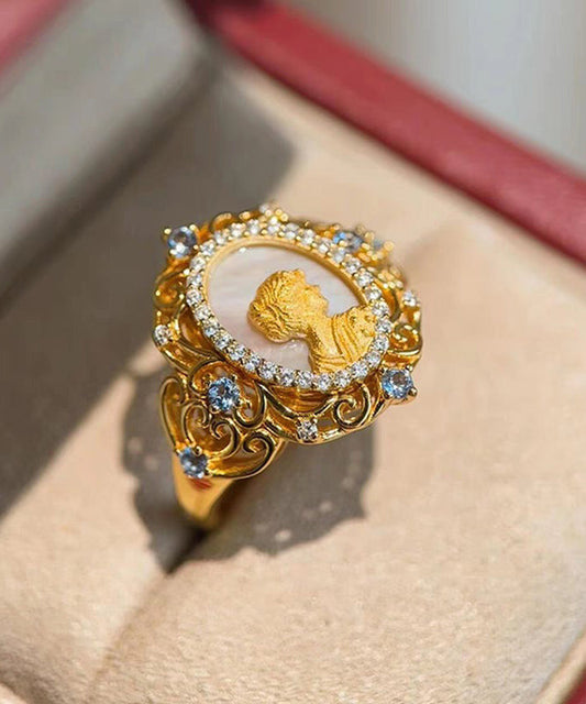 Art Sterling Zircon Gold Silver Rings Overgild FashionChic
