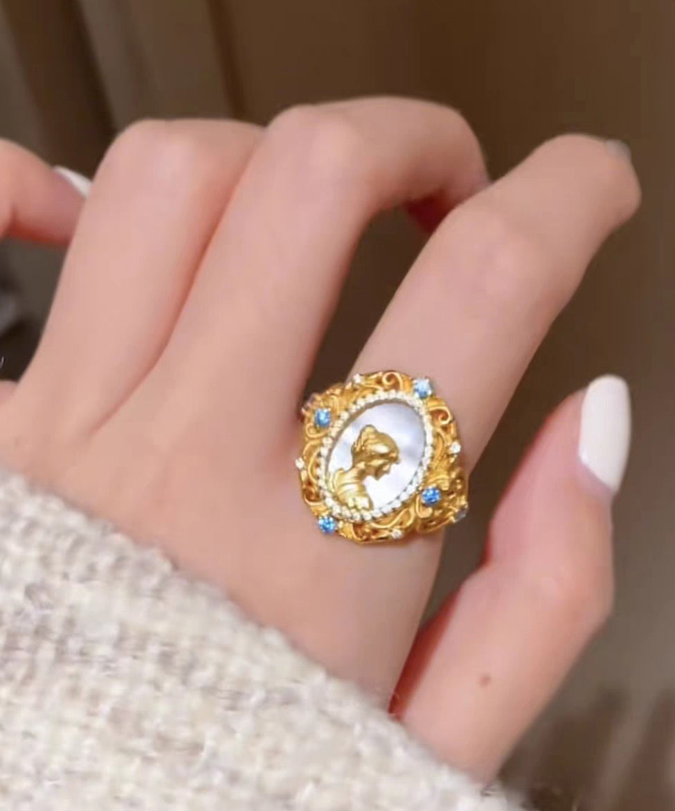 Art Sterling Zircon Gold Silver Rings Overgild FashionChic
