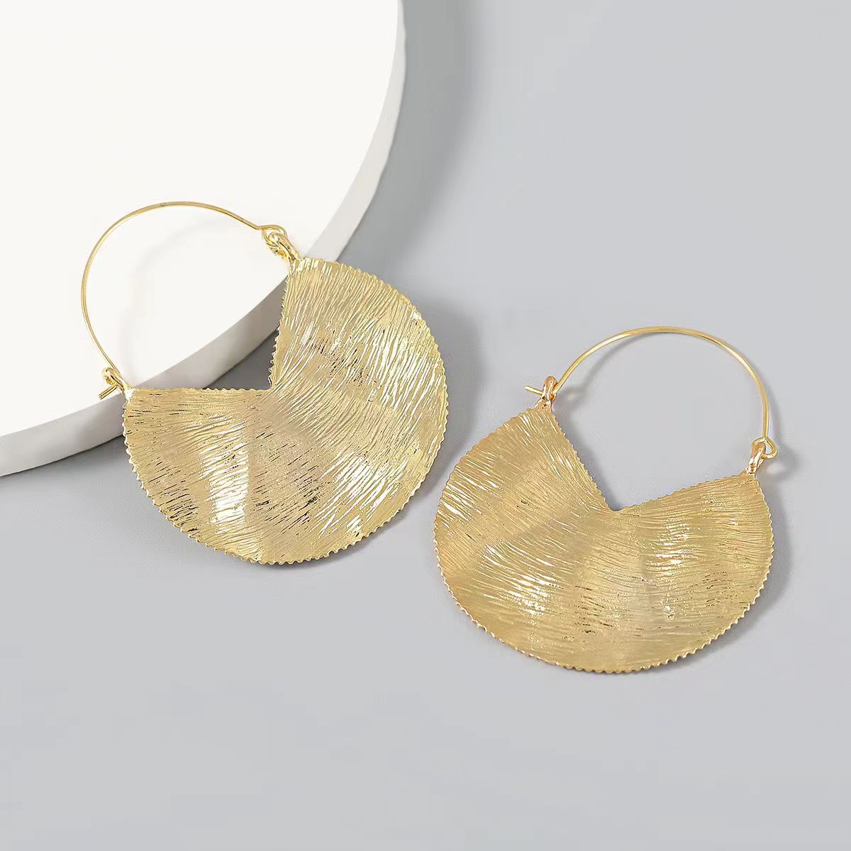 Art Golde Alloy Geometry Hoop Earrings ZZ086 JEW-EAR240613