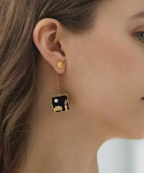 Green Earrings Sterling Coloured Art Drop Silver Glaze FashionChic