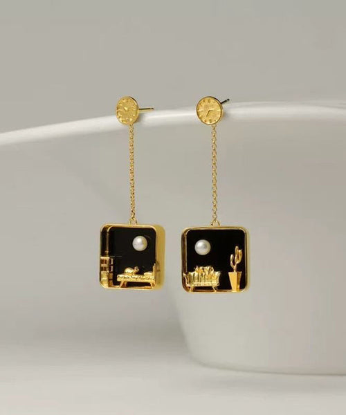 Green Earrings Sterling Coloured Art Drop Silver Glaze FashionChic