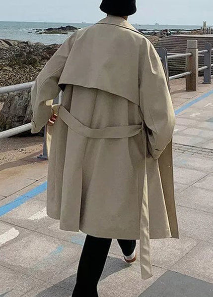 Art Khaki Double Breast Pockets Cotton Men Trench Spring YQ018 ABC