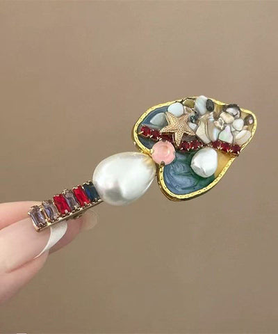 Love Drip Art Zircon Pearl Hairpin Glaze Alloy Multicolor FashionChic