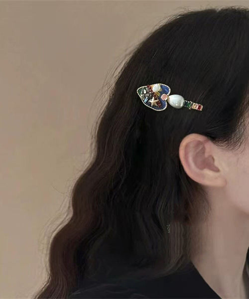 Love Drip Art Zircon Pearl Hairpin Glaze Alloy Multicolor FashionChic