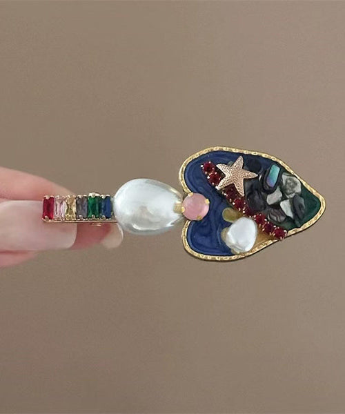 Love Drip Art Zircon Pearl Hairpin Glaze Alloy Multicolor FashionChic