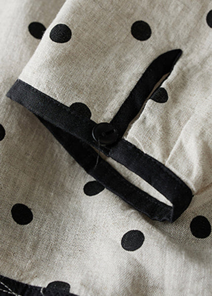 Art O Shirts Spring Neck Dot Button Cotton FashionChic