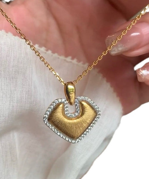 Art Orange Sterling Silver Overgild Zircon Heart Shaped Charm Bracelet QI061 JEW-BRA240928