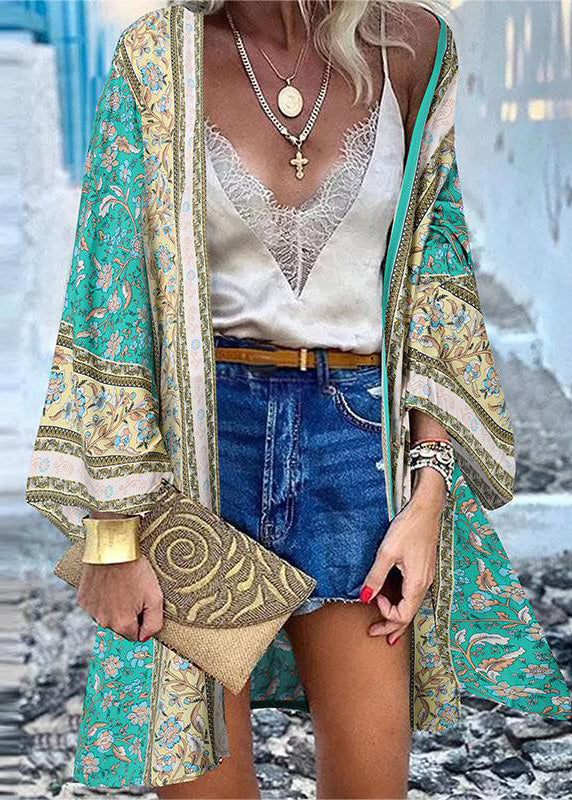 Cotton Art Oversized Print Summer 50+ Beach UPF Cardigans FashionChic