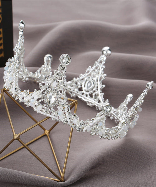 Art Pink Alloy Inlaid Zircon Crystal Beads Kids Crown IU044 TZ-FQ-HAI240802