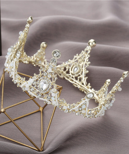 Art Pink Alloy Inlaid Zircon Crystal Beads Kids Crown IU044 TZ-FQ-HAI240802