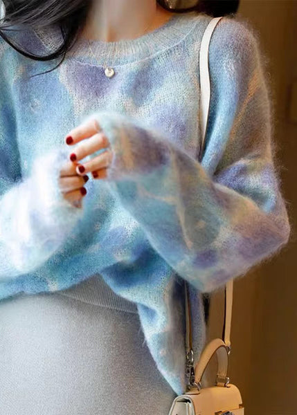 Art Pink O Neck Cozy Cotton Knit Sweaters Spring TF043