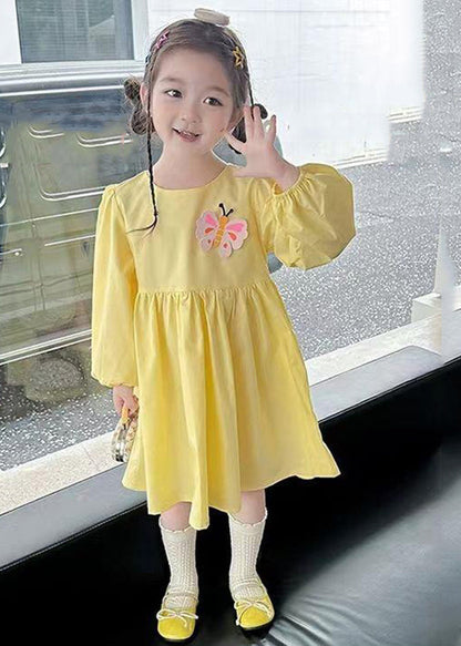 Art Pink Wrinkled Patchwork Girls Holiday Dress Long Sleeve SS1036 MM-RCTZ-FDL240601