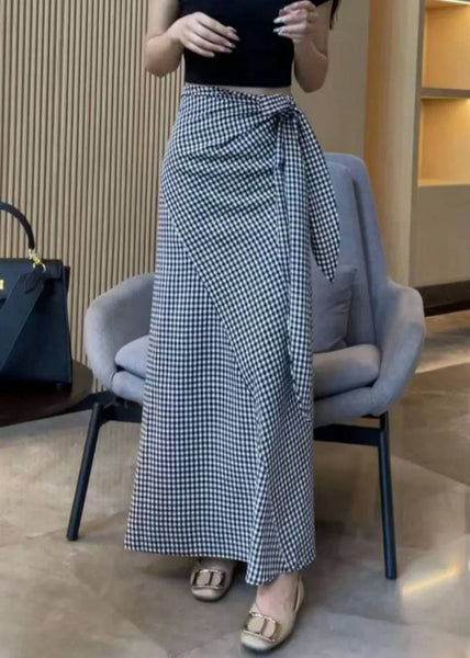 Waist Skirts Art Lace Cotton High Summer Up Plaid FashionChic