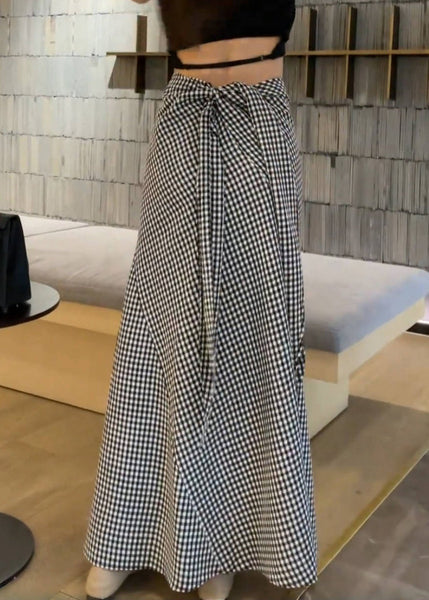 Waist Skirts Art Lace Cotton High Summer Up Plaid FashionChic