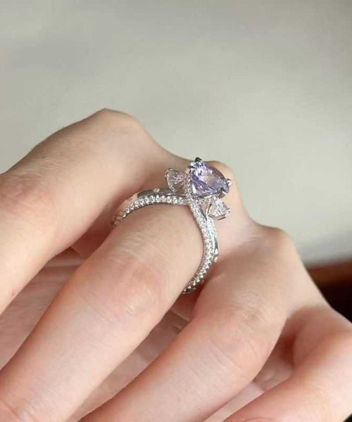 Art Purple Copper Zircon Rings AC1069 Genistyle Shop