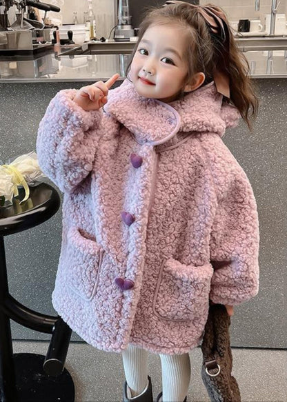 Art Purple Patchwork Pockets Faux Fur Girls Hoodie Long Coat Winter WL033 MM-RCTZ-CGTS241120