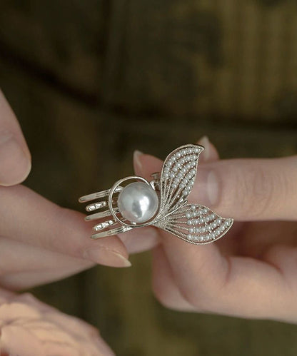 Art White Alloy Pearl Mermaid Hairpin WI008 JEW-HAI241105