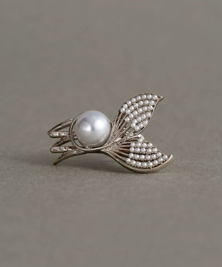 Art White Alloy Pearl Mermaid Hairpin WI008 JEW-HAI241105