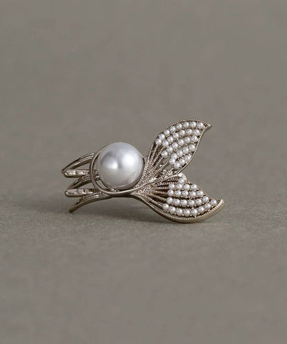 Art White Alloy Pearl Mermaid Hairpin WI008 JEW-HAI241105