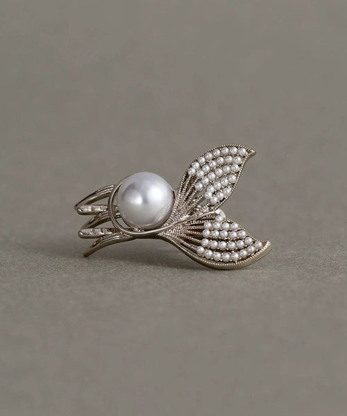 Art White Alloy Pearl Mermaid Hairpin WI008 JEW-HAI241105