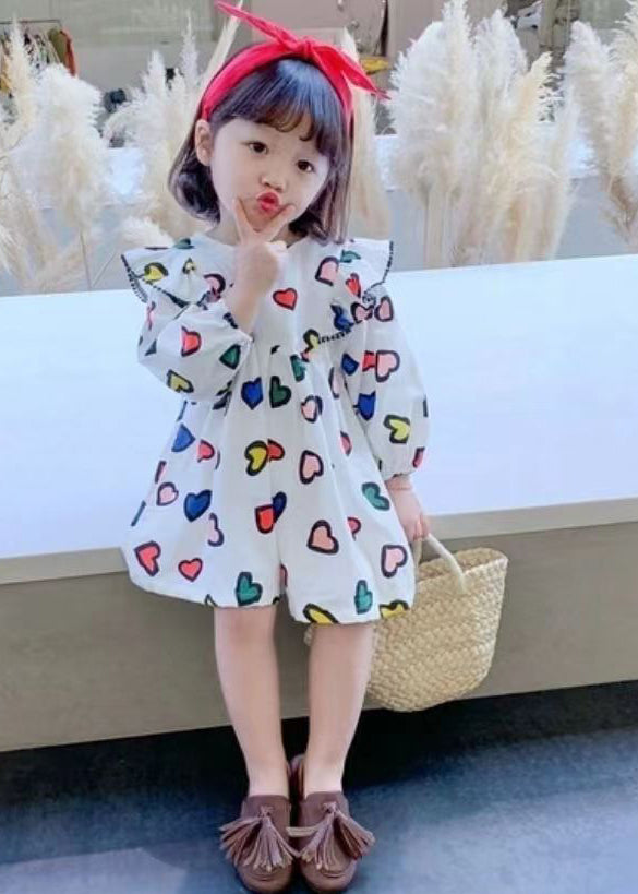 Art White O-Neck Print Girls Mid Dress Long Sleeve SS1052 MM-RCTZ-FDM240601