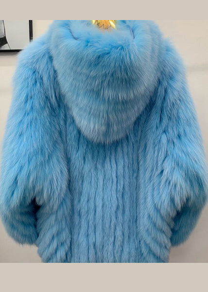 Art White Oversized Faux Fur Hooded Coat Winter YU026 ABC