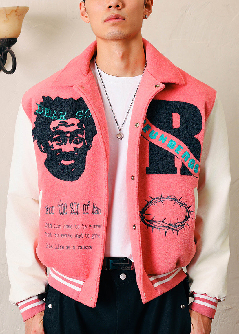 Pockets Embroideried Yellow Spring Art Patchwork TC012 Men Parka