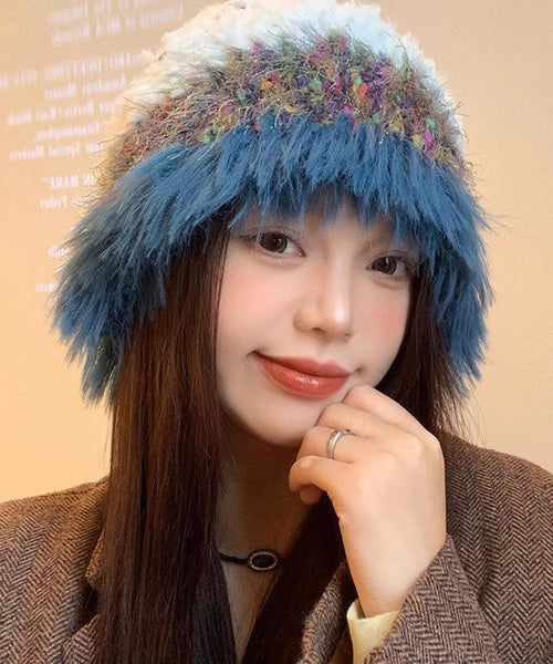 Autumn And Winter Korean Handmade Edition Yellow Knit Bucket Hat WI015 hat-HAT241105