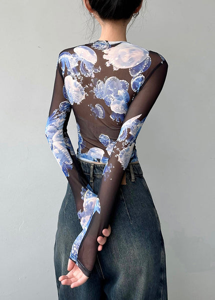 Autumn New Versatile Slim Fit Round Neck Printed T Shirt AL1066 Genistyle Shop