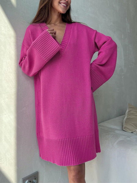 Barbiecore Oversized Sweater Dress Furdela