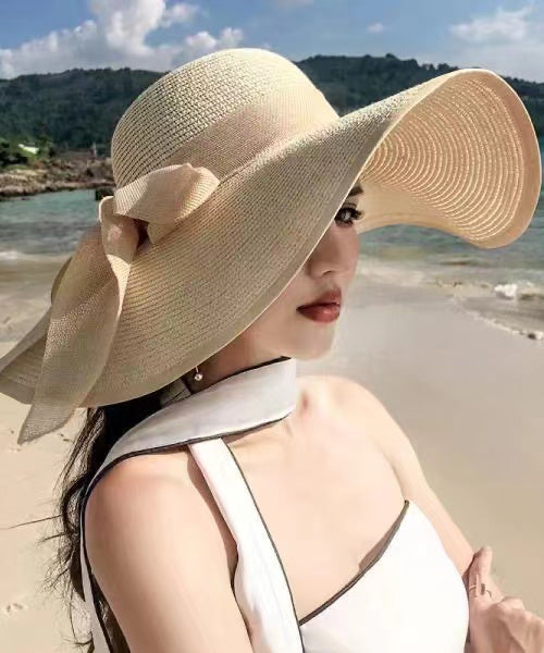 Beach Vacation Style Blue Straw Woven Big UPF 50+ Sun Hat II050 hat-HAT240825