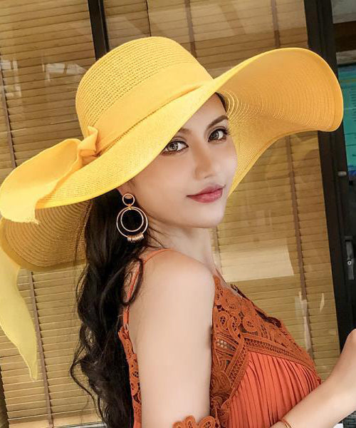 Beach Vacation Style Blue Straw Woven Big UPF 50+ Sun Hat II050 hat-HAT240825