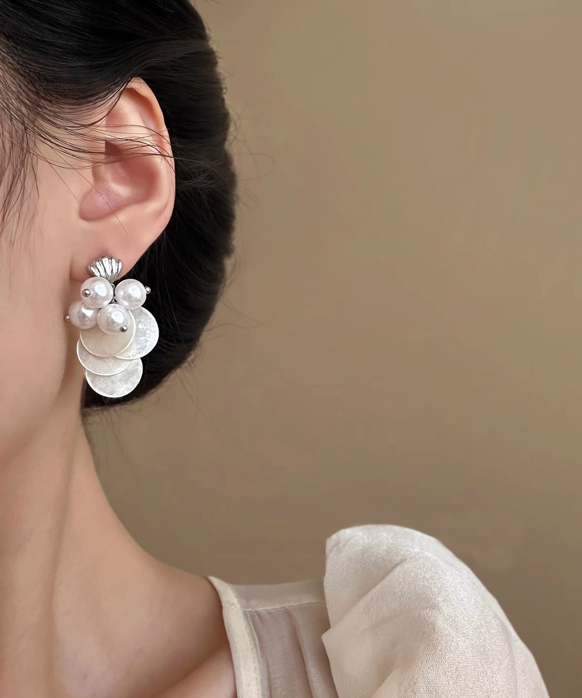 Shell Drop White Beach Tassel Earrings Pearl Copper FashionChic