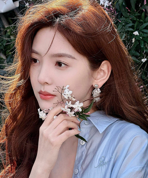 Shell Drop White Beach Tassel Earrings Pearl Copper FashionChic