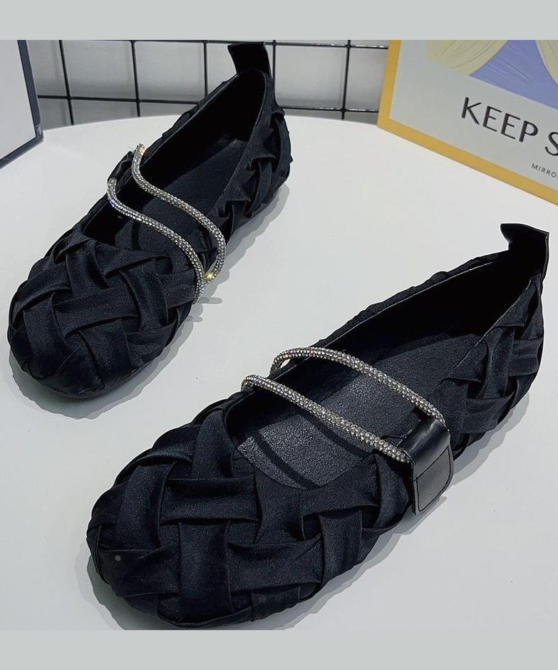 Beautiful Black Wrinkled Comfy Flat Shoes AP1045 shoe-PDX240905