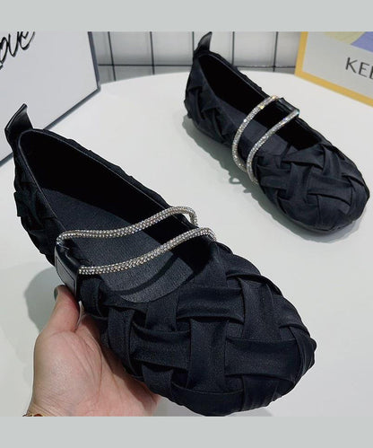 Beautiful Black Wrinkled Comfy Flat Shoes AP1045 shoe-PDX240905